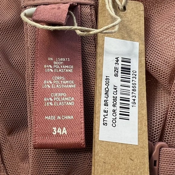 SKIMS Mesh Underwire Bra Convertible Rose Clay 34A - Picture 8 of 9